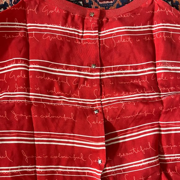 Maje Red Striped Button-Back Top - Picture 5 of 6